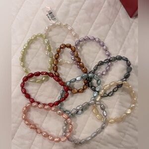 Freshwater cultured pearl bracelet collection wear single or layer NEW